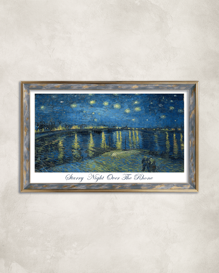 Vincent Van Gogh Starry Night Premium Çerçeveli Tek Parça Tablo 65X110 cm PRM