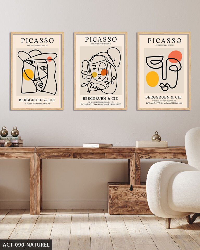 Picasso Berggruen & Cie 3 Parça Ahşap Çerçeveli Tablo Naturel - 30 x 40 CM