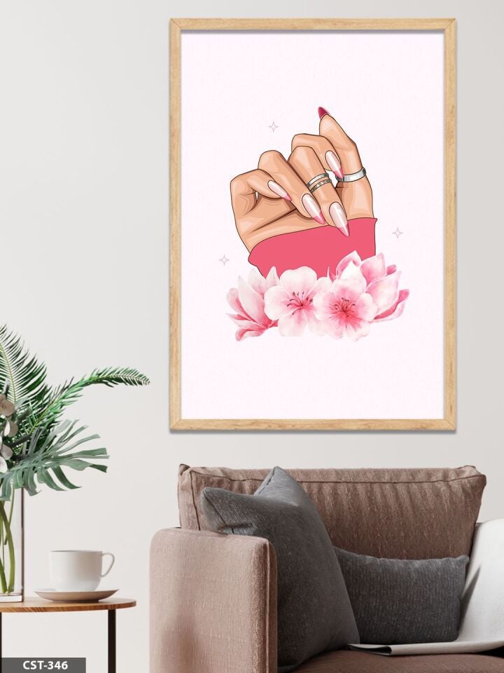 Bakımlı El Tek Parça Ahşap Çerçeveli Tablo Naturel - 40 x 60 CM