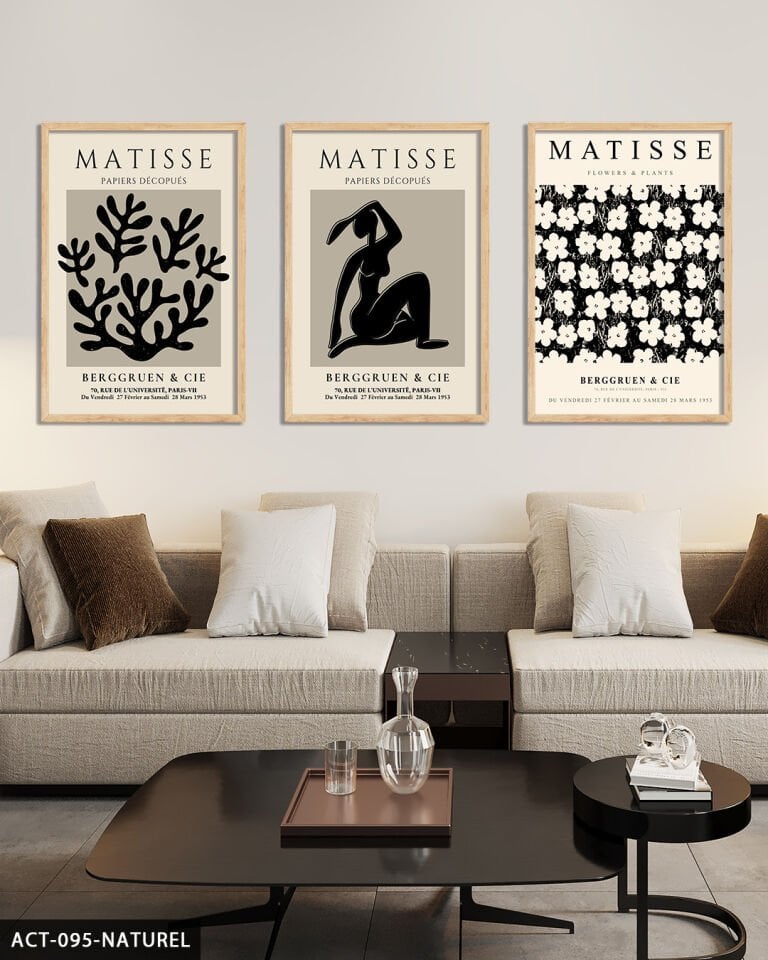 Matisse Berggruen & Cie 3 Parça Ahşap Çerçeveli Tablo Naturel - 30 x 40 CM