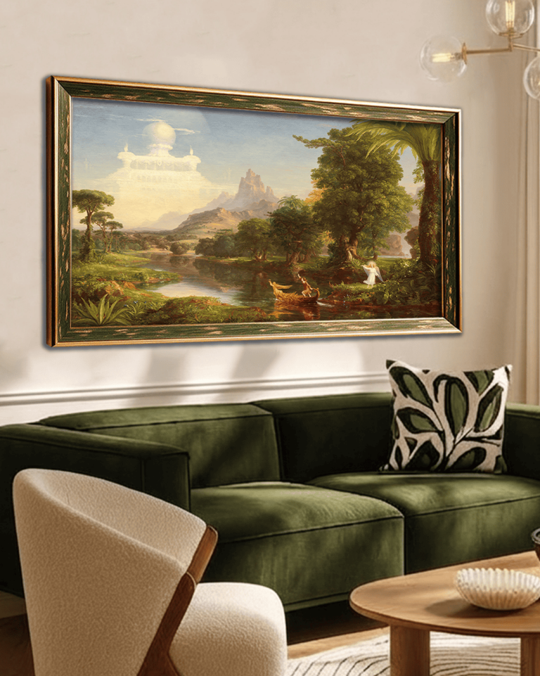 Thomas Cole Çocukluk Premium Çerçeveli Tek Parça Tablo 65X110 cm PRM