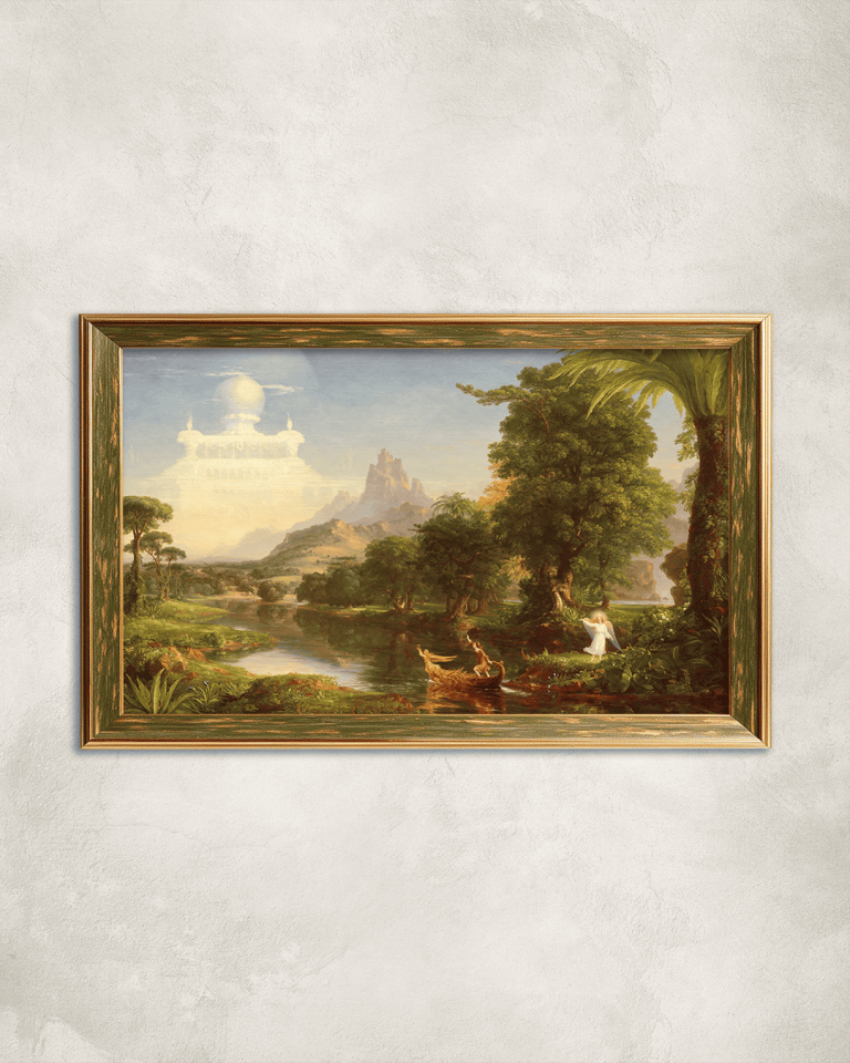 Thomas Cole Çocukluk Premium Çerçeveli Tek Parça Tablo 65X110 cm PRM