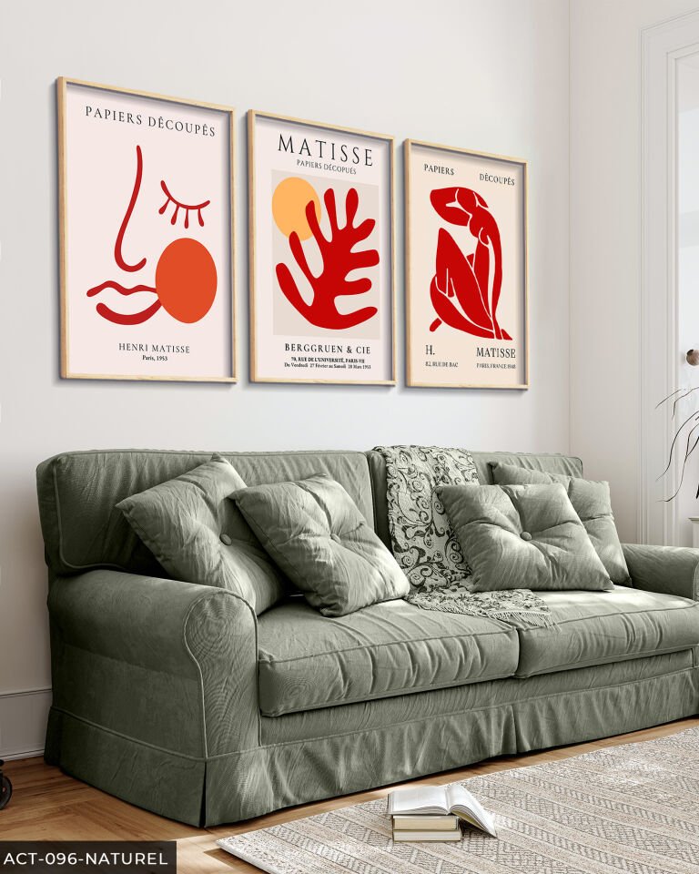 Matisse Berggruen & Cie 3 Parça Ahşap Çerçeveli Tablo Naturel - 30 x 40 CM
