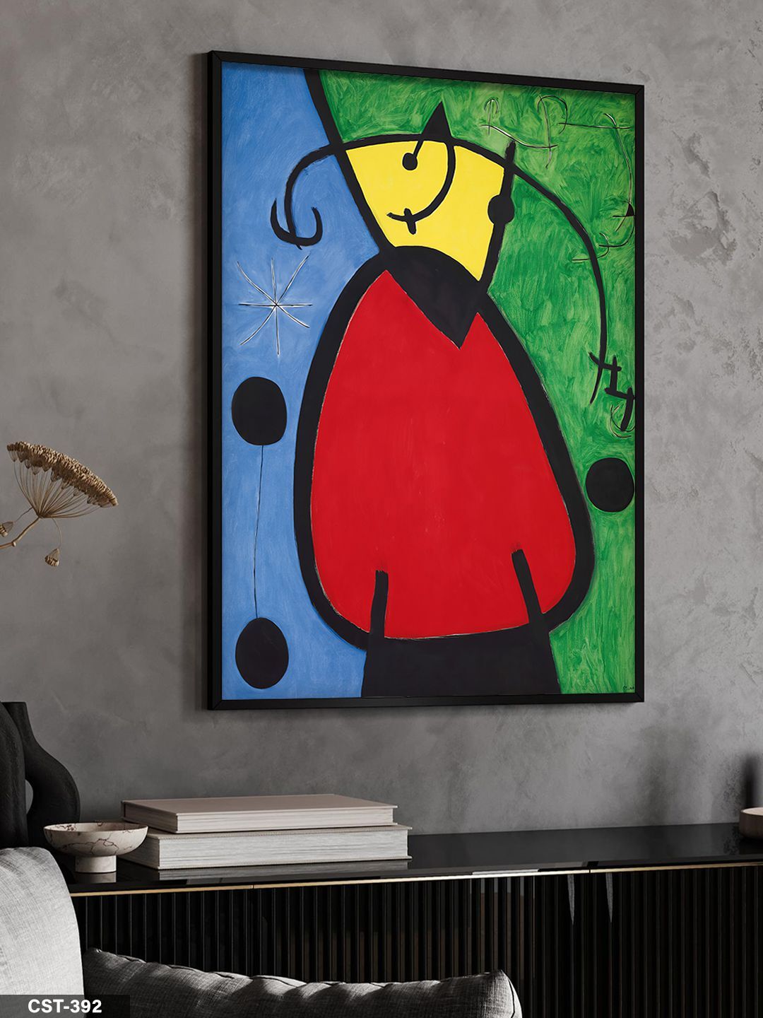 Karmaşık Figür Tek Parça Ahşap Çerçeveli Tablo Siyah - 50 x 70 CM