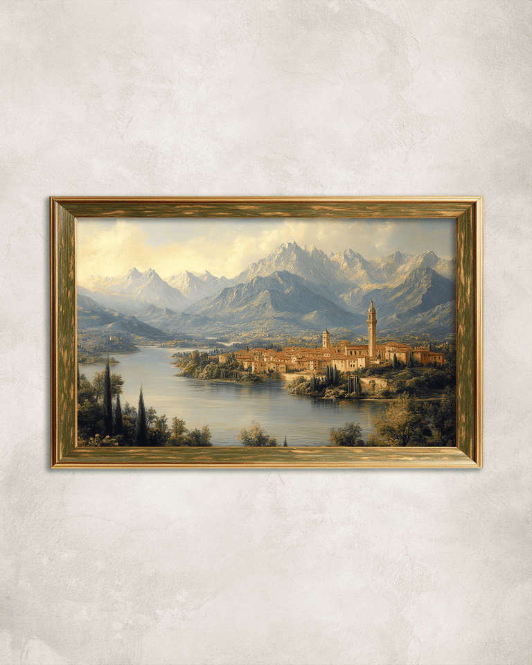 Dağlar ve Irmak Premium Çerçeveli Tek Parça Tablo 65X110 cm PRM