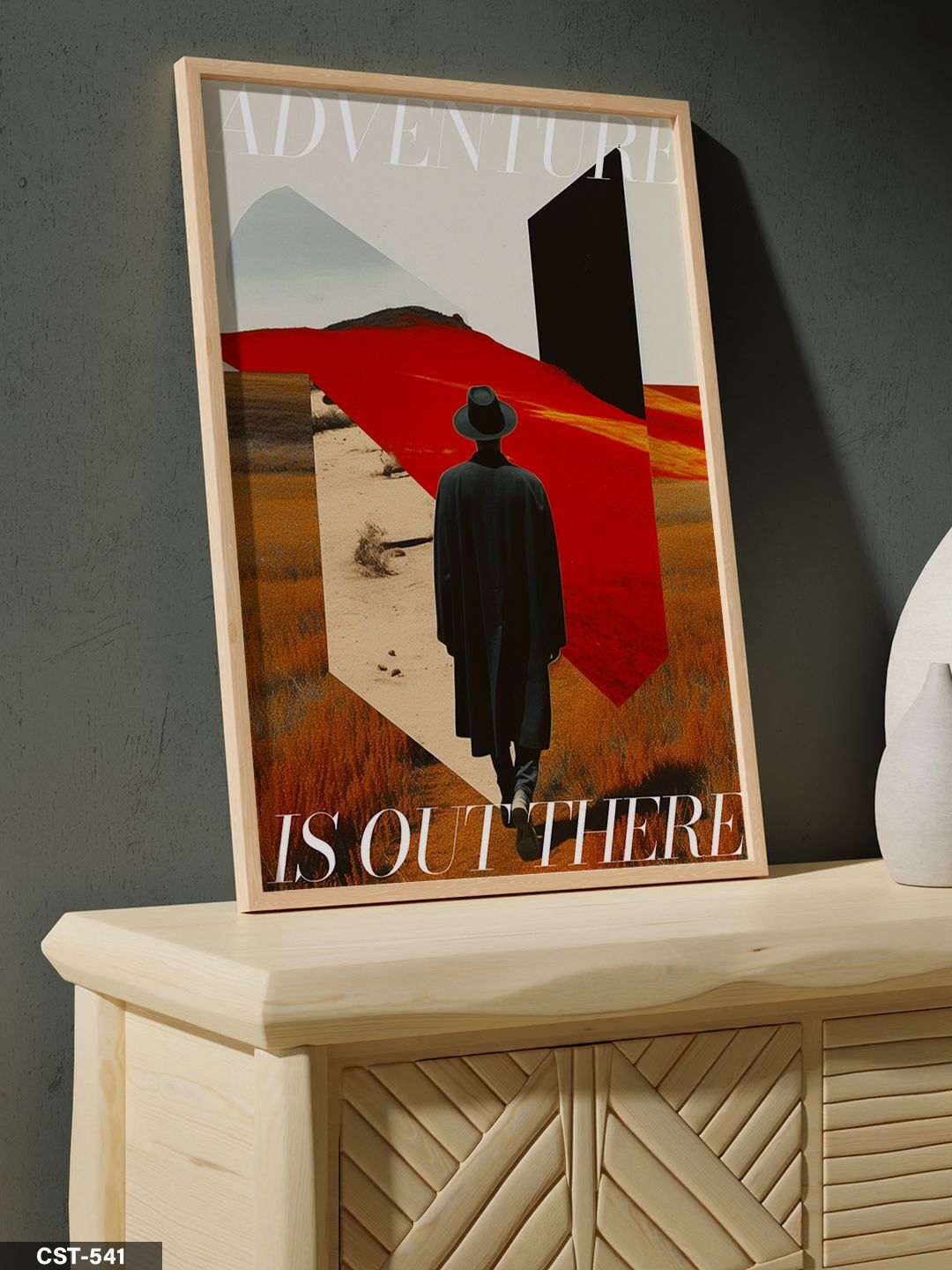 Adventure İs Out There Tek Parça Ahşap Çerçeveli Tablo Naturel - 20 x 30 CM
