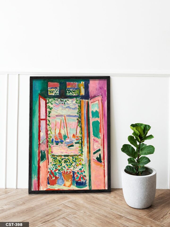 Henri Matisse The Open Window Tek Parça Ahşap Çerçeveli Tablo Siyah - 50 x 70 CM