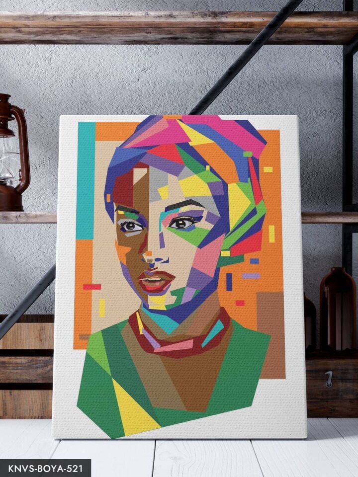Renkli Kadın Portre 30x40 CM Sayılarla Boyama Seti