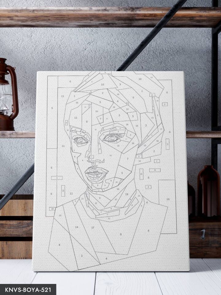 Renkli Kadın Portre 30x40 CM Sayılarla Boyama Seti