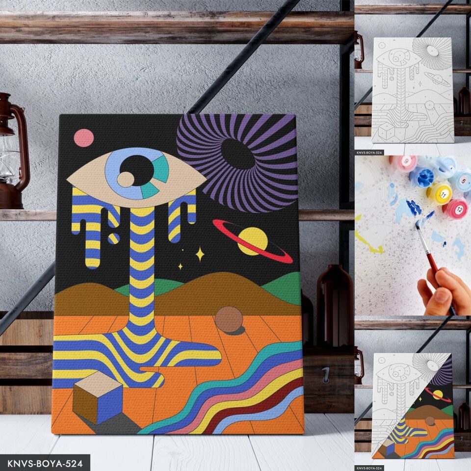 Gezegenler 30x40 CM Sayılarla Boyama Seti