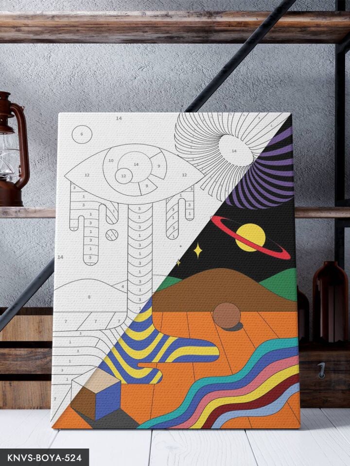 Gezegenler 30x40 CM Sayılarla Boyama Seti