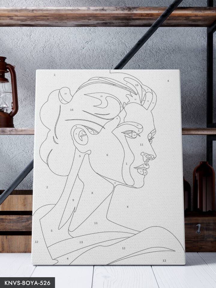 Renkli Kadın Portre 30x40 CM Sayılarla Boyama Seti