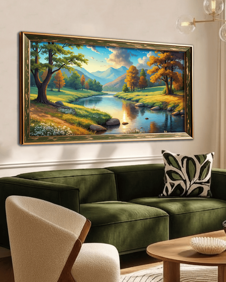 Doğa Manzarası Premium Çerçeveli Tek Parça Tablo 65X110 cm PRM