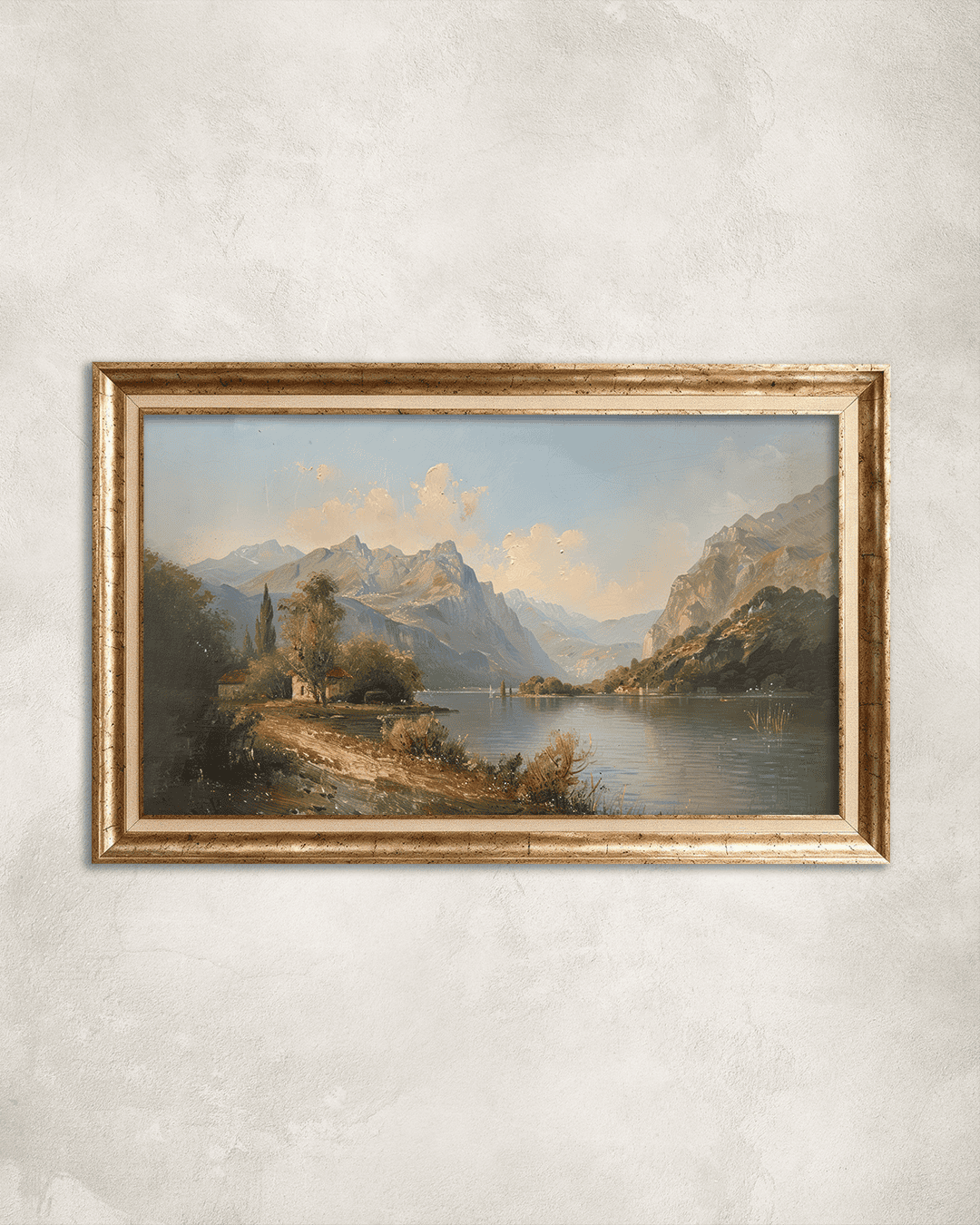 Doğa Manzarası Premium Çerçeveli Tek Parça Tablo 65X110 cm PRM Gümüş