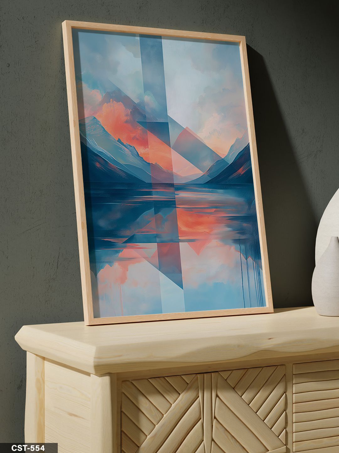 Yansıma Manzara Tek Parça Ahşap Çerçeveli Tablo Naturel - 20 x 30 CM