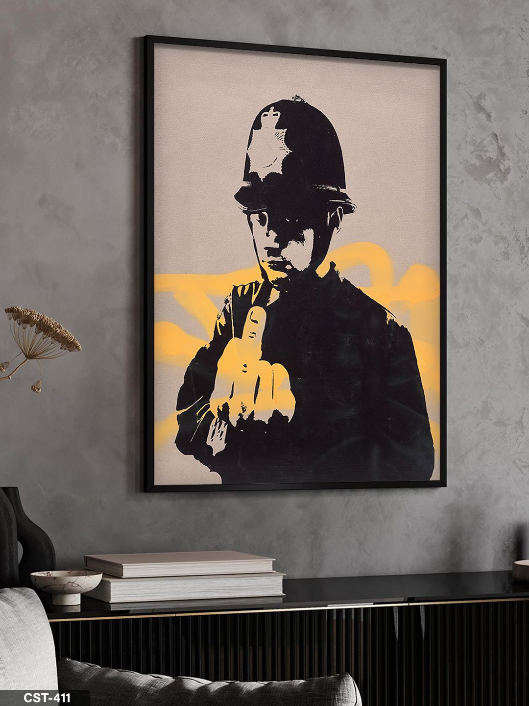 Rude Copper Tek Parça Ahşap Çerçeveli Tablo Siyah - 50 x 70 CM