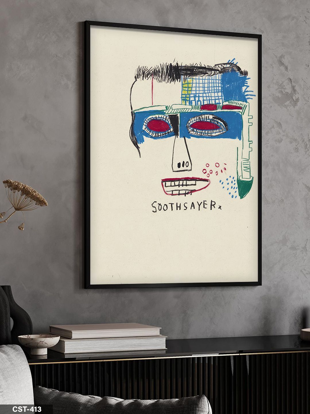 Soothsayer Tek Parça Ahşap Çerçeveli Tablo Siyah - 50 x 70 CM