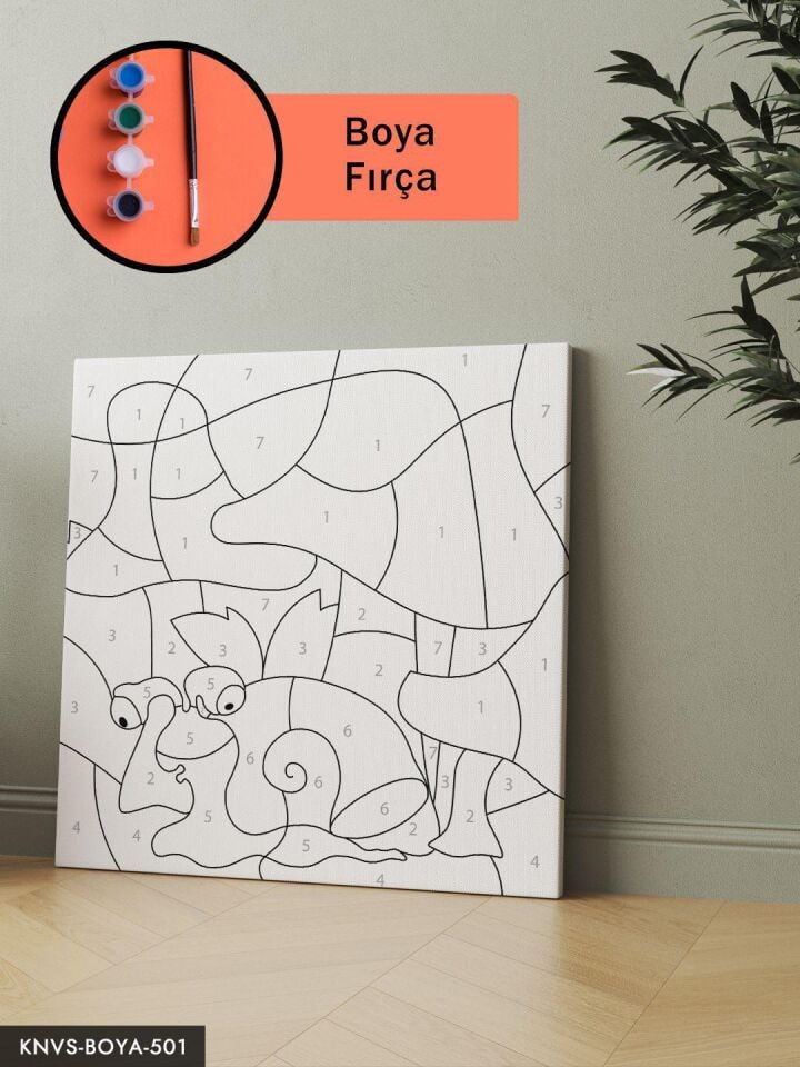 Sevimli Salyangoz 20x20 CM Çocuklara Özel Sayılarla Boyama Seti