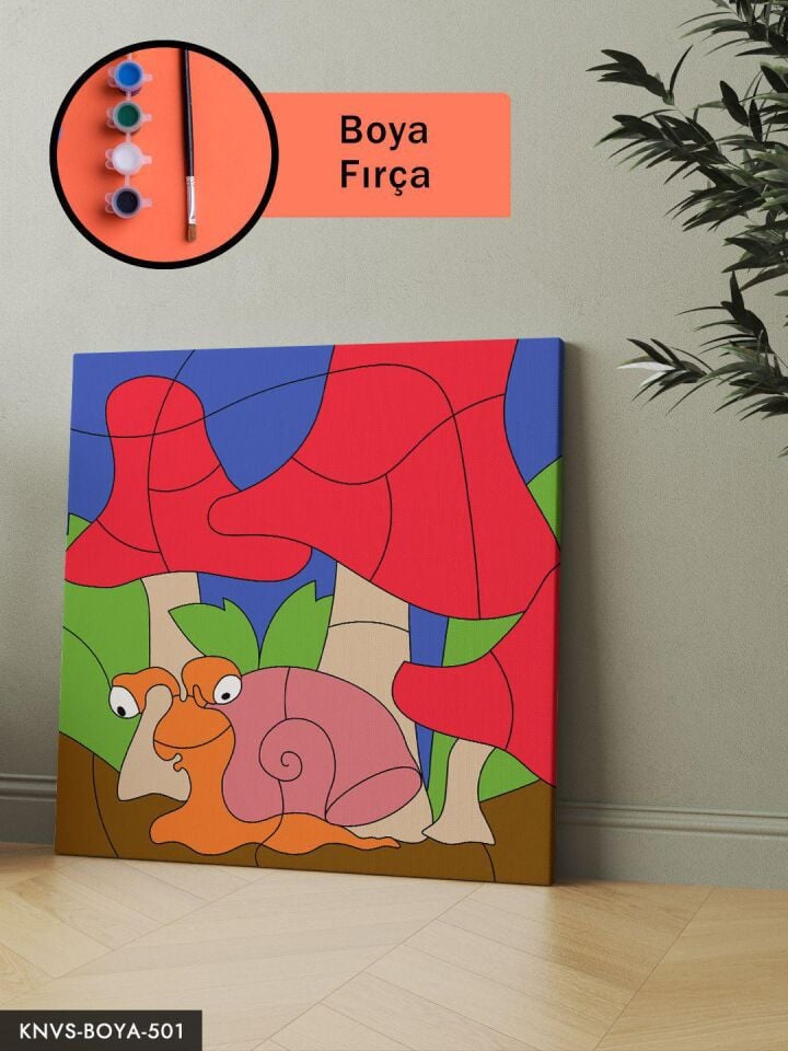 Sevimli Salyangoz 20x20 CM Çocuklara Özel Sayılarla Boyama Seti