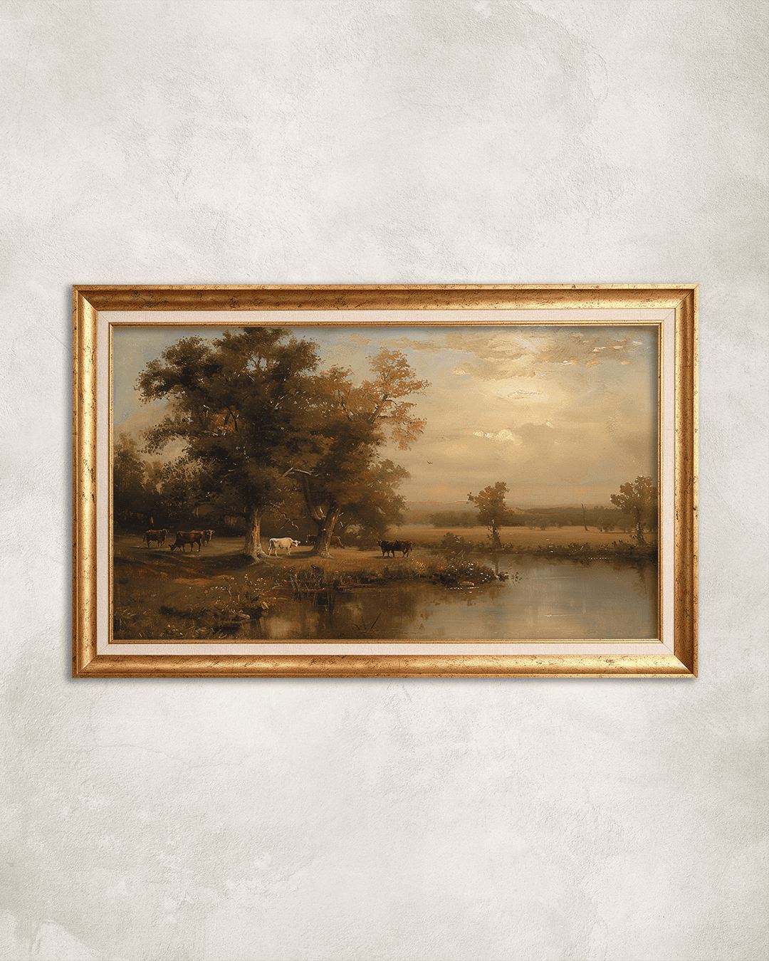 Köy Yerindeki Otlak Premium Çerçeveli Tek Parça Tablo 65X110 cm PRM