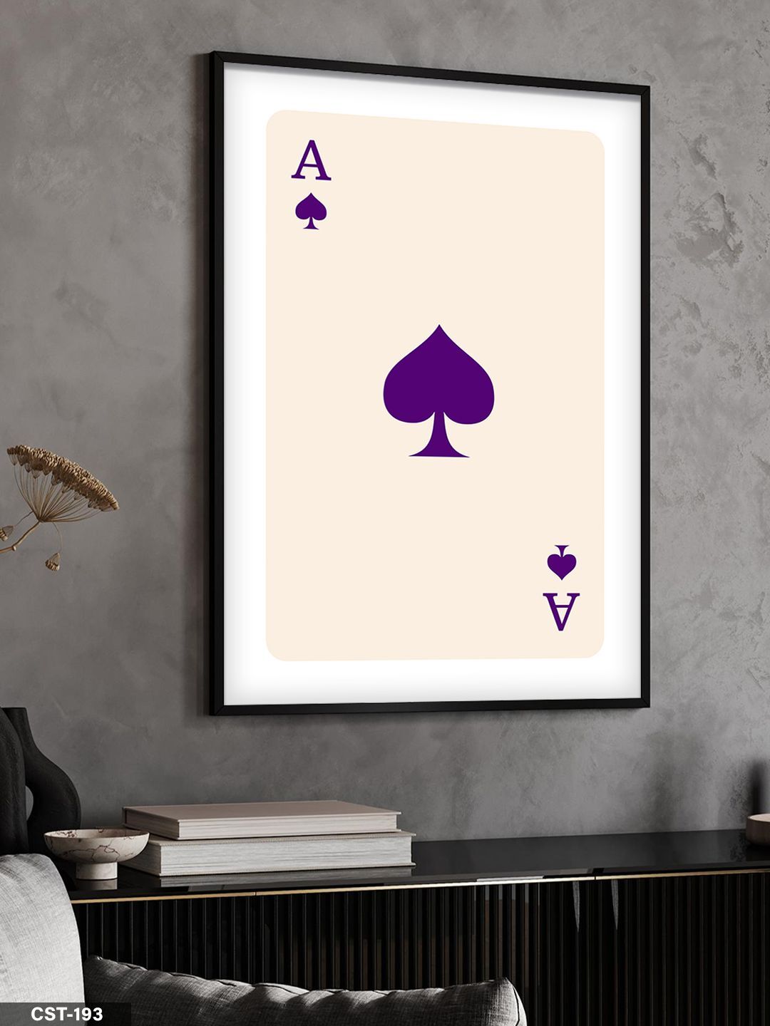 Mor kalp ası Tek Parça Ahşap Çerçeveli Tablo Siyah - 20 x 30 CM