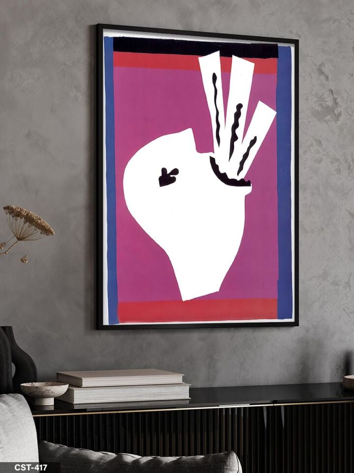 Keith Haring Untitled Tek Parça Ahşap Çerçeveli Tablo Siyah - 50 x 70 CM