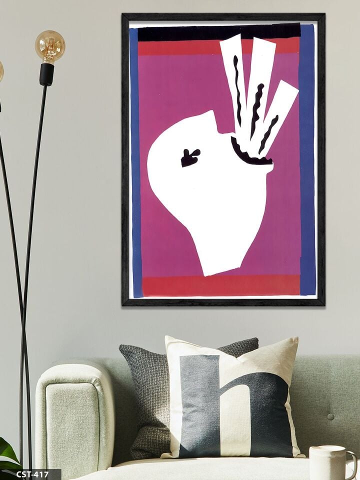 Keith Haring Untitled Tek Parça Ahşap Çerçeveli Tablo Siyah - 50 x 70 CM