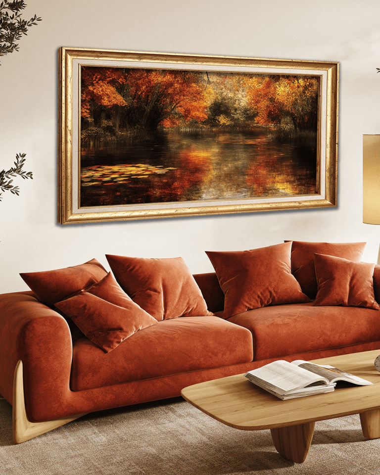 Bataklık Premium Çerçeveli Tek Parça Tablo 65X110 cm PRM