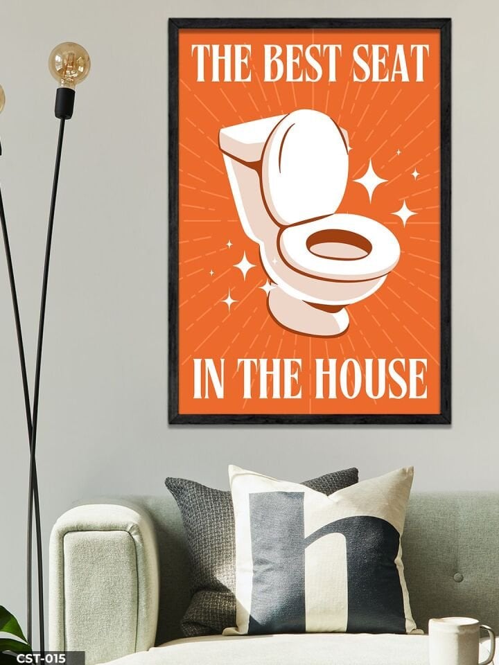 The Best Seat In The House Tek Parça Ahşap Çerçeveli Tablo Siyah - 40 x 60 CM