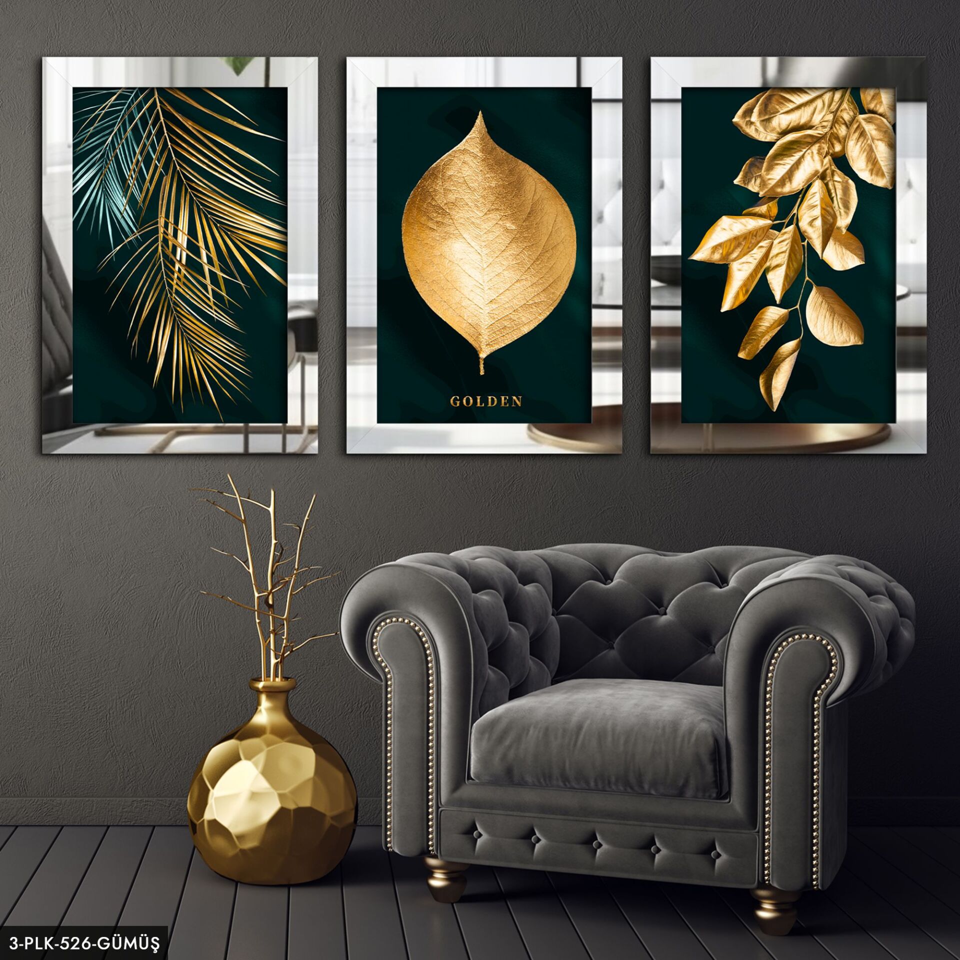 Pleksi Aynalı Tablo 20 x 30 CM - Gümüş