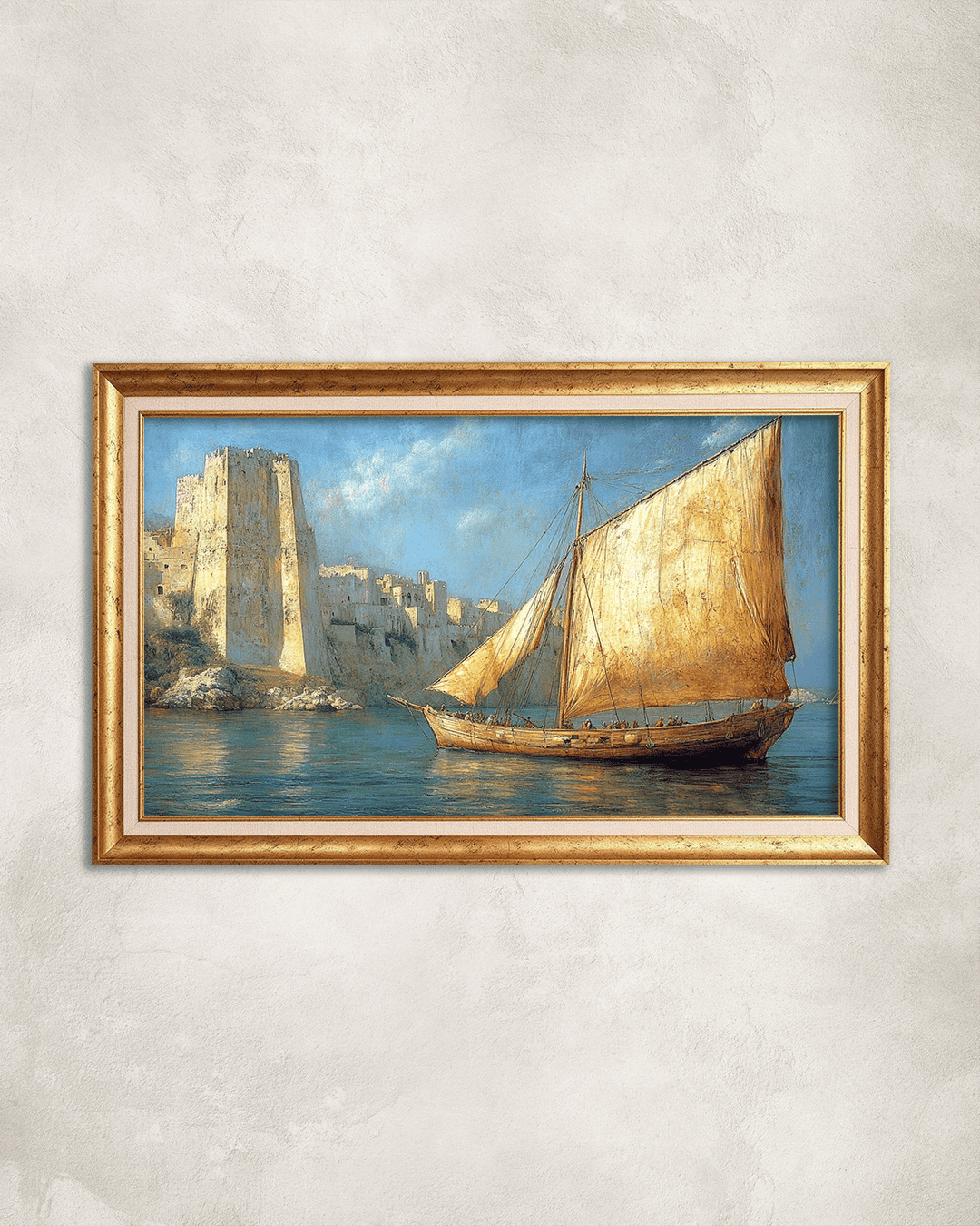 Yelkenli Premium Çerçeveli Tek Parça Tablo 65X110 cm PRM