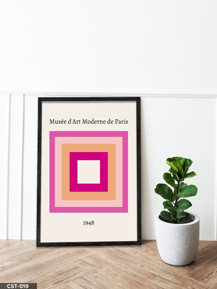 Musée d'Art Moderne de Paris Tek Parça Ahşap Çerçeveli Tablo Siyah - 40 x 60 CM