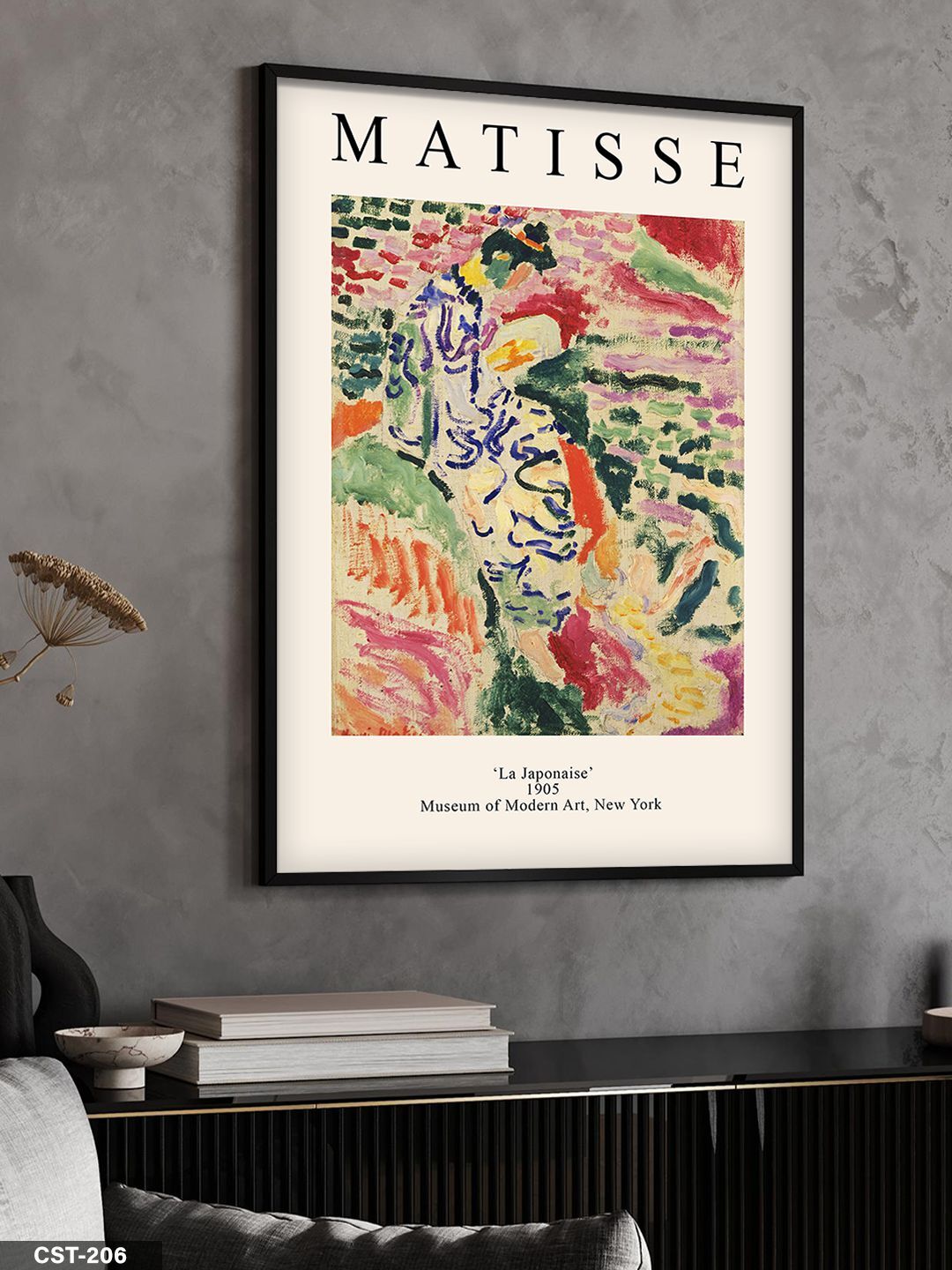 Matisse La Japonaise Tek Parça Ahşap Çerçeveli Tablo Siyah - 20 x 30 CM