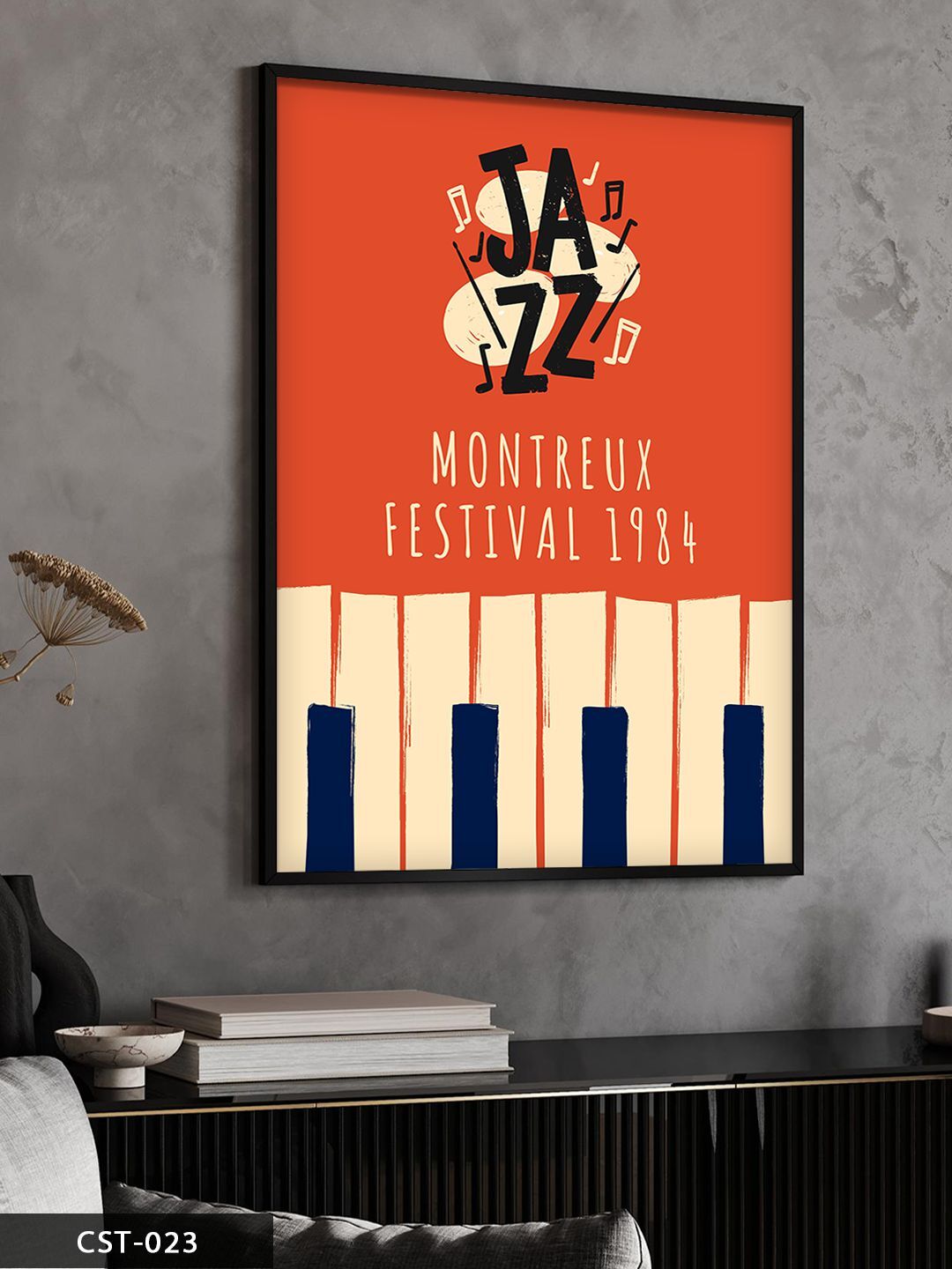 Jazz Festival Tek Parça Ahşap Çerçeveli Tablo Siyah - 40 x 60 CM