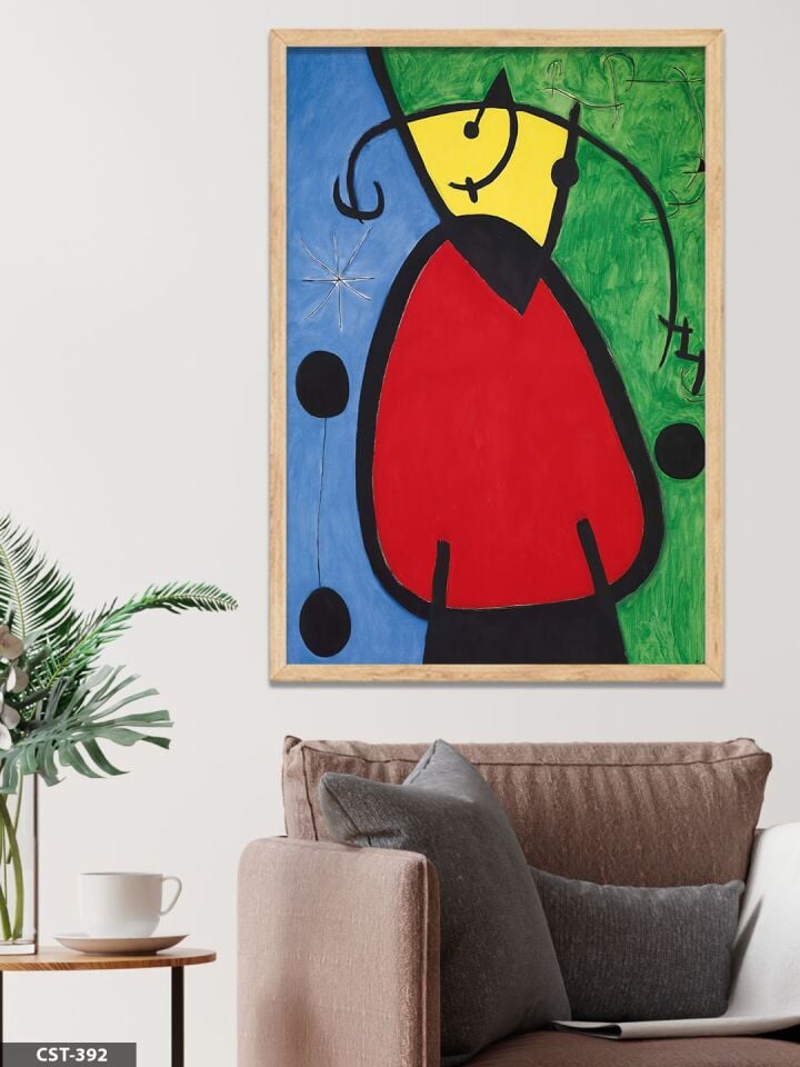 Karmaşık Figür Tek Parça Ahşap Çerçeveli Tablo Naturel - 40 x 60 CM