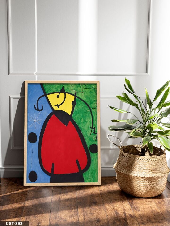 Karmaşık Figür Tek Parça Ahşap Çerçeveli Tablo Naturel - 40 x 60 CM