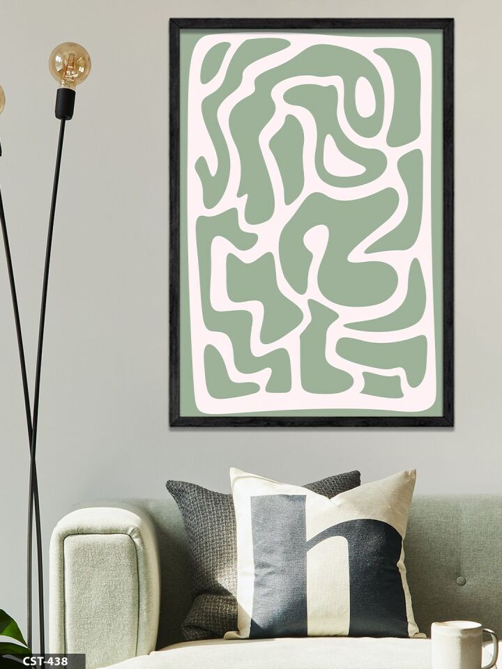 Yeşil Figür Tek Parça Ahşap Çerçeveli Tablo Siyah - 50 x 70 CM