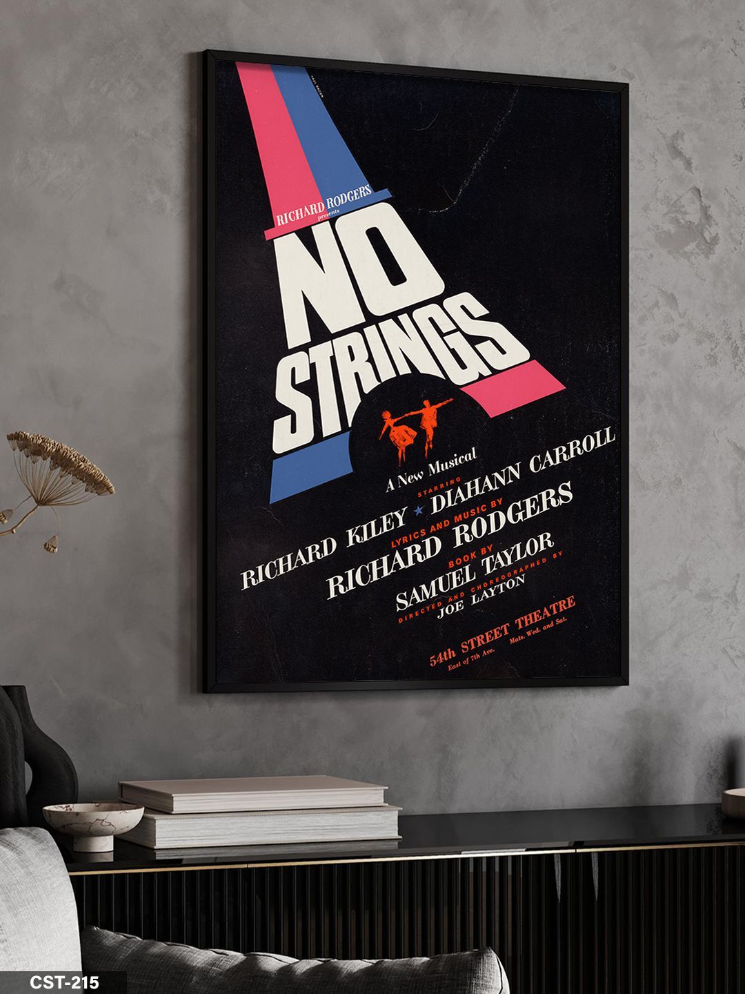 No Strings Tek Parça Ahşap Çerçeveli Tablo Siyah - 20 x 30 CM