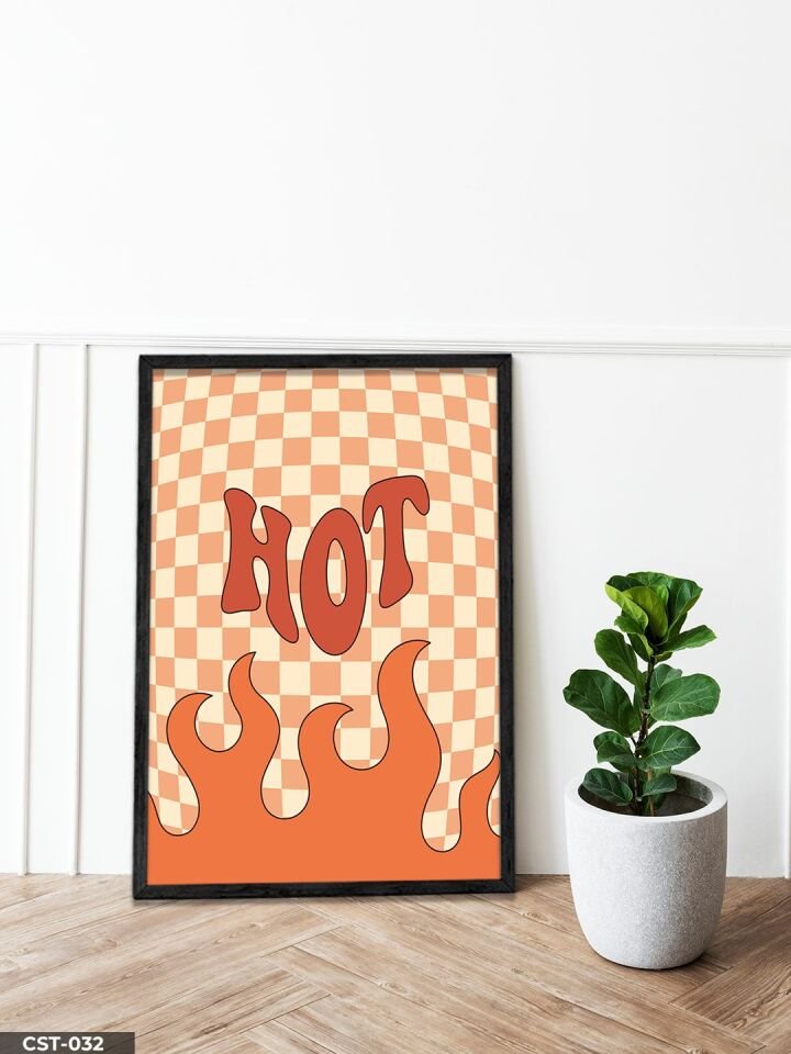 Hot Sıcak Tek Parça Ahşap Çerçeveli Tablo Siyah - 40 x 60 CM