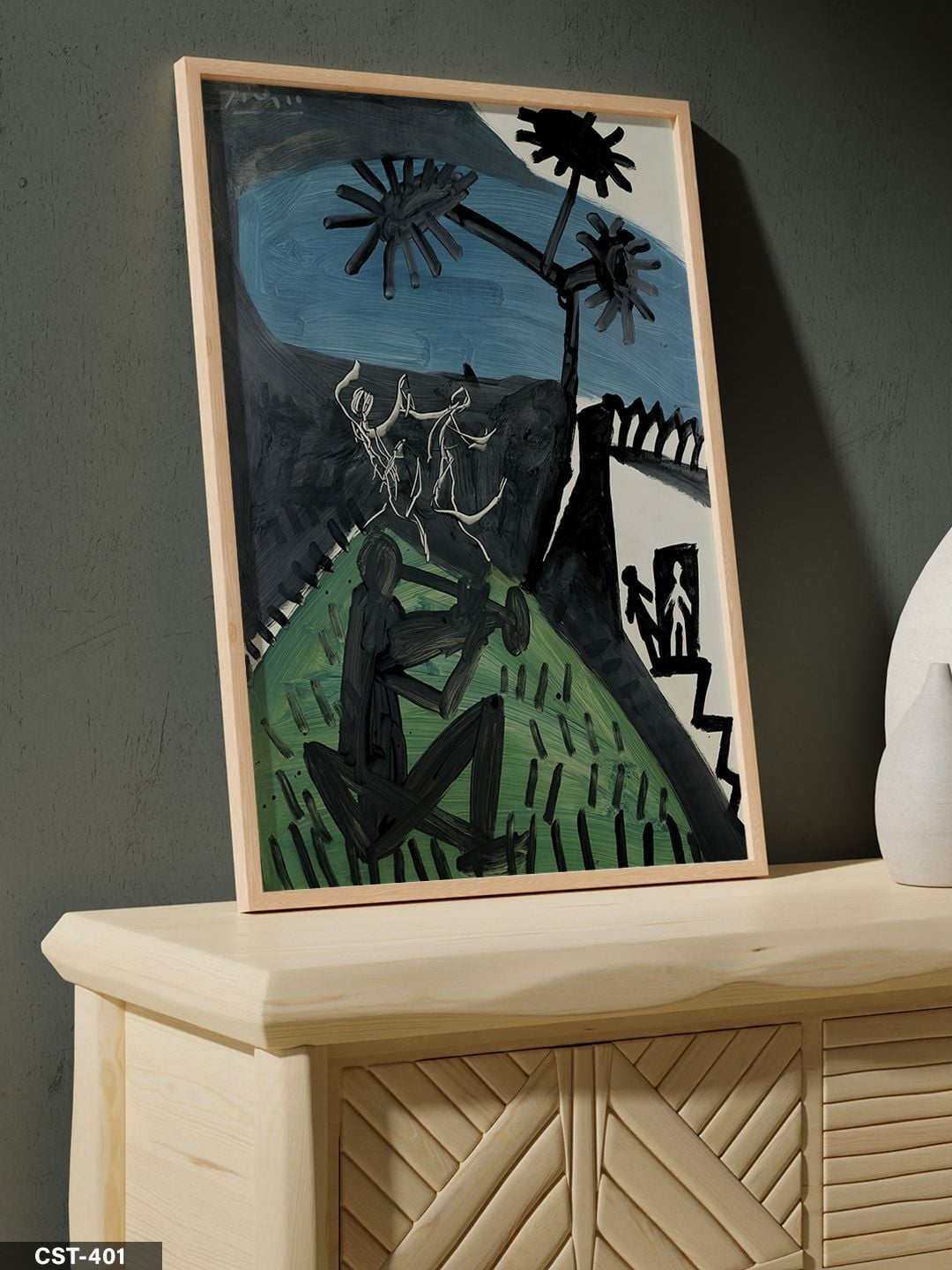 Pablo Picasso La Danse Tek Parça Ahşap Çerçeveli Tablo Naturel - 40 x 60 CM