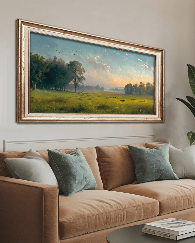 Sakin Vadi Premium Çerçeveli Tek Parça Tablo 65X110 cm PRM