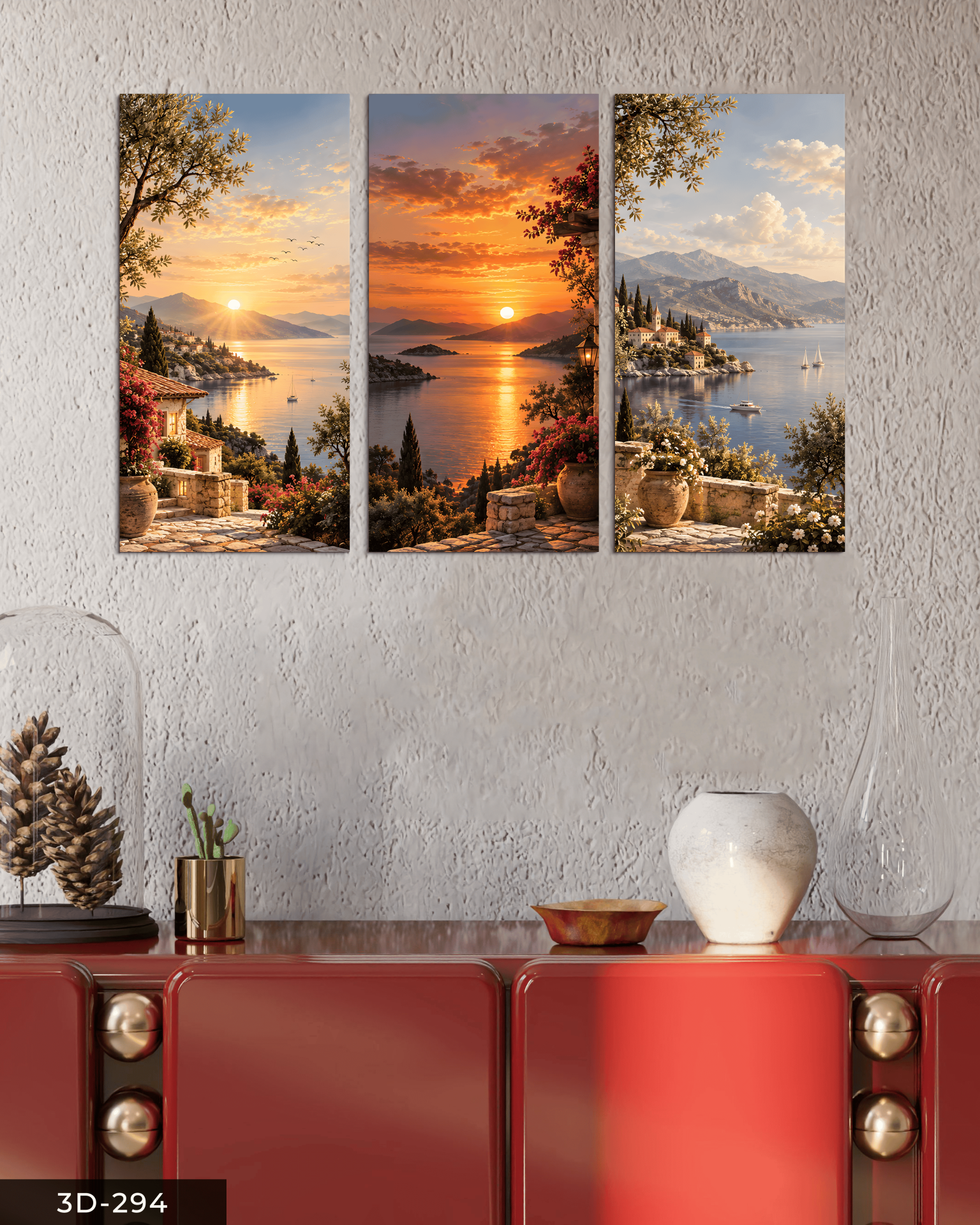 Manzara Temalı 3 Parçalı Mdf Tablo