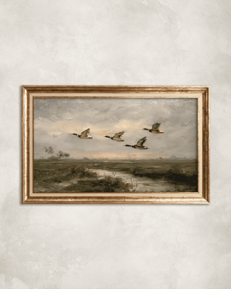 Uçan Kuşlar Premium Çerçeveli Tek Parça Tablo 65X110 cm PRM
