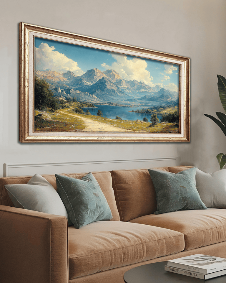 Doğa Manzarası Premium Çerçeveli Tek Parça Tablo 65X110 cm PRM