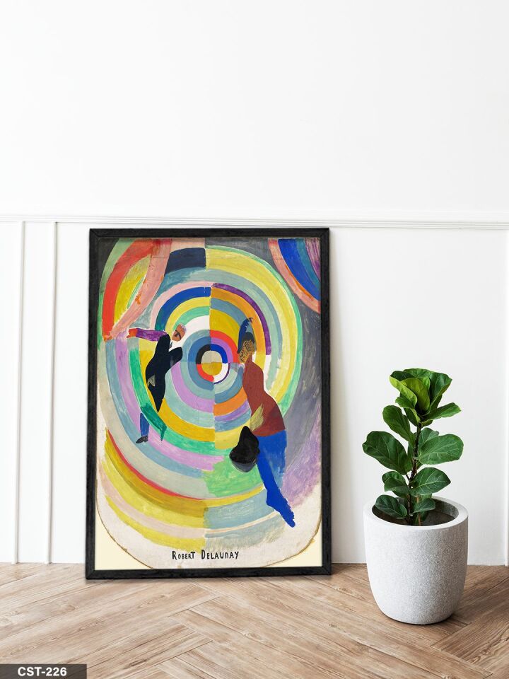 Robert Delaunay Tek Parça Ahşap Çerçeveli Tablo Siyah - 20 x 30 CM