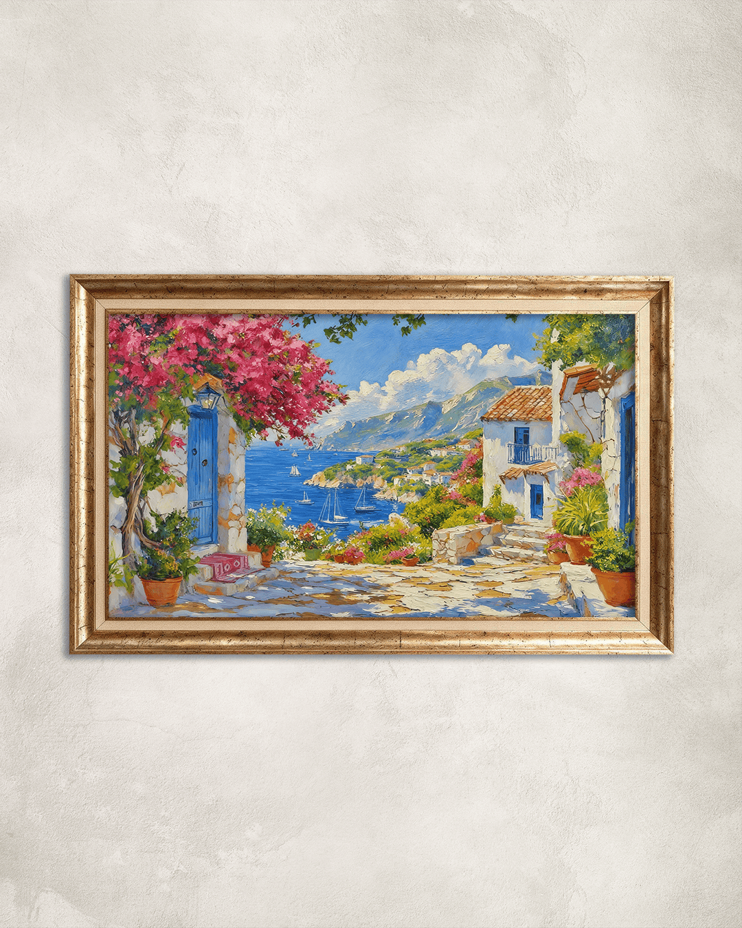 Yazlık Kasaba Premium Çerçeveli Tek Parça Tablo 65X110 cm PRM