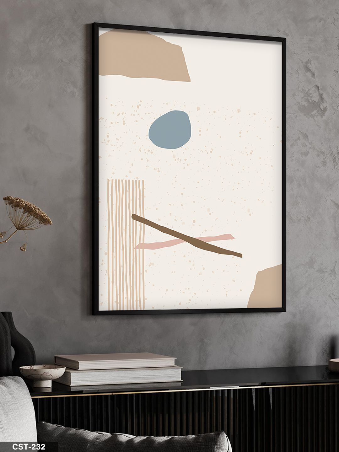 Kahverengi Sadelik Tek Parça Ahşap Çerçeveli Tablo Siyah - 20 x 30 CM