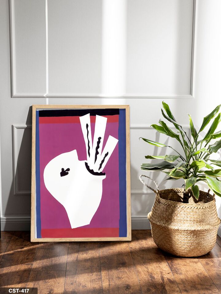Keith Haring Untitled Tek Parça Ahşap Çerçeveli Tablo Naturel - 40 x 60 CM