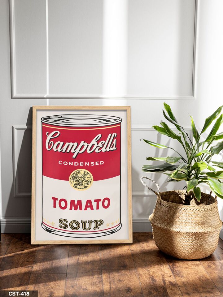 Tomato Soup Tek Parça Ahşap Çerçeveli Tablo Naturel - 40 x 60 CM
