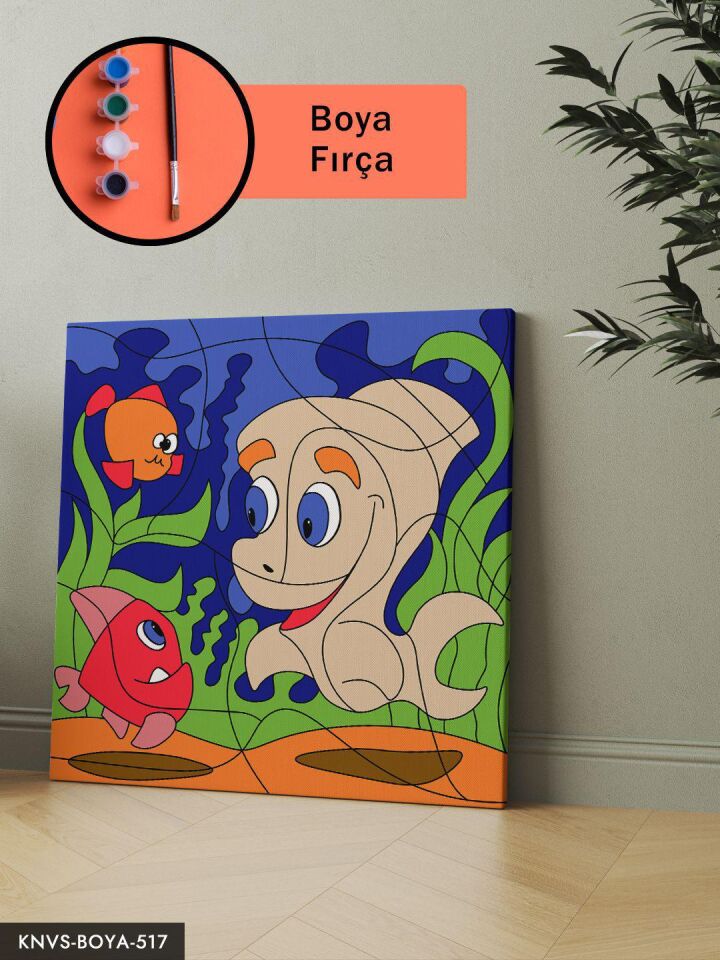 Denizaltı Dünyası 20x20 CM Çocuklara Özel Sayılarla Boyama Seti